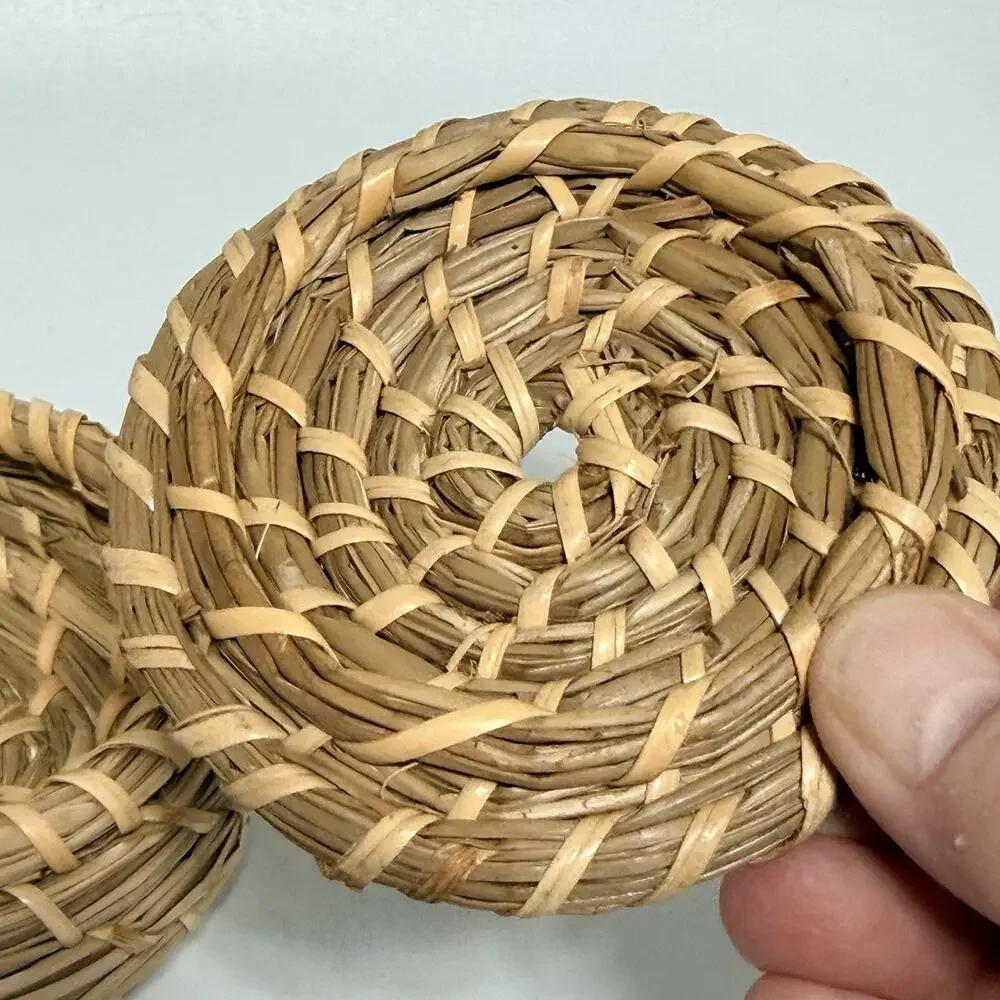 Small Sweetgrass Coil Basket Box with Lid South Carolina Handmade 4.5” Handmade